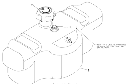 Fuel Tank Diagram and Parts List for Z-FORCESZ60KH (17BSDGHD010)(2018) Cub Cadet Lawn Tractor
